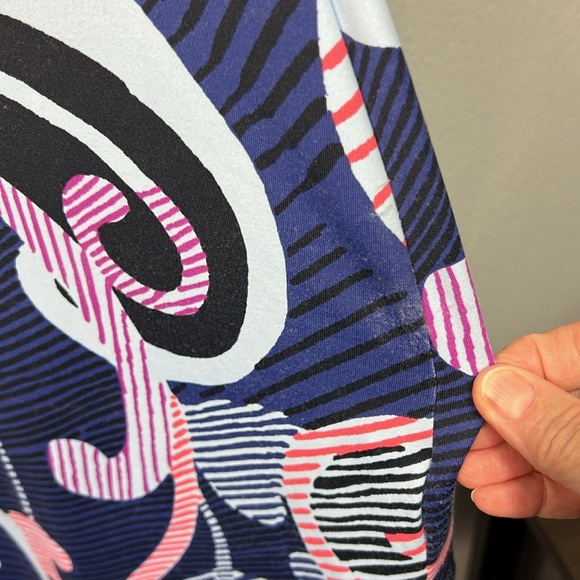 Title Nine Cap Sleeve Geometric Stripe Print Knee Length V-Neck Dress Medium - Picture 4 of 10